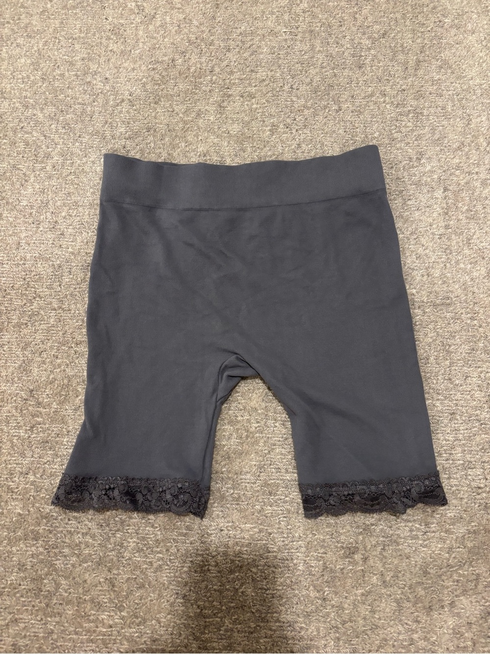Free People Charcoal Lace Trim Bike Shorts